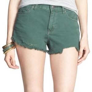Free People Denim Shorts Green
